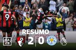 Bournemouth triunfa no adeus do Leicester à Premier League (resumo)