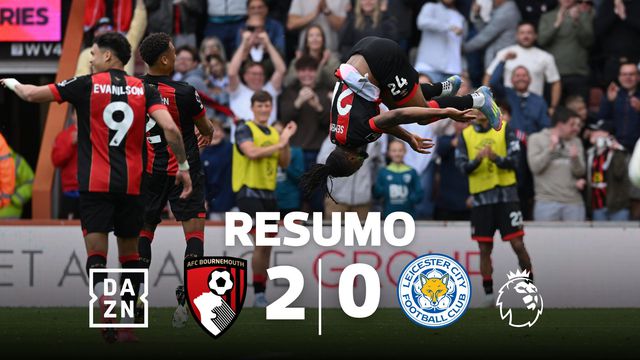 Bournemouth triunfa no adeus do Leicester à Premier League (resumo)