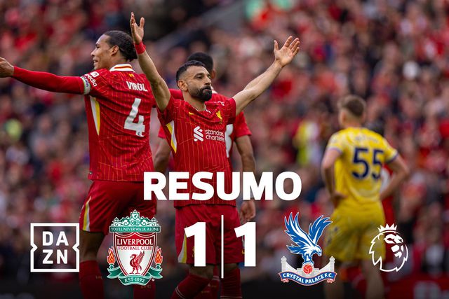 Crystal Palace estraga jogo da consagração do Liverpool (resumo)