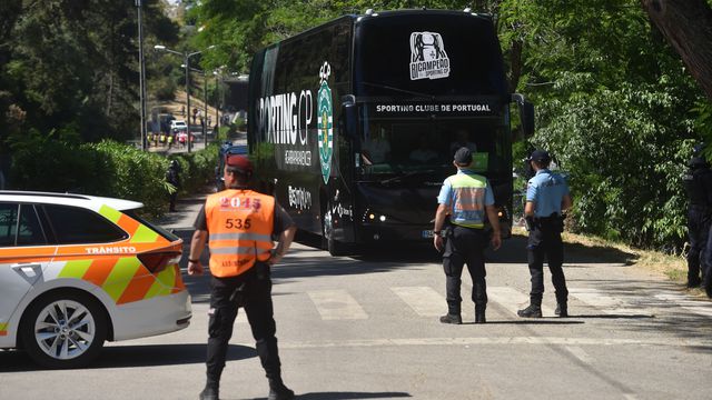 O momento da chegada do Sporting ao Jamor