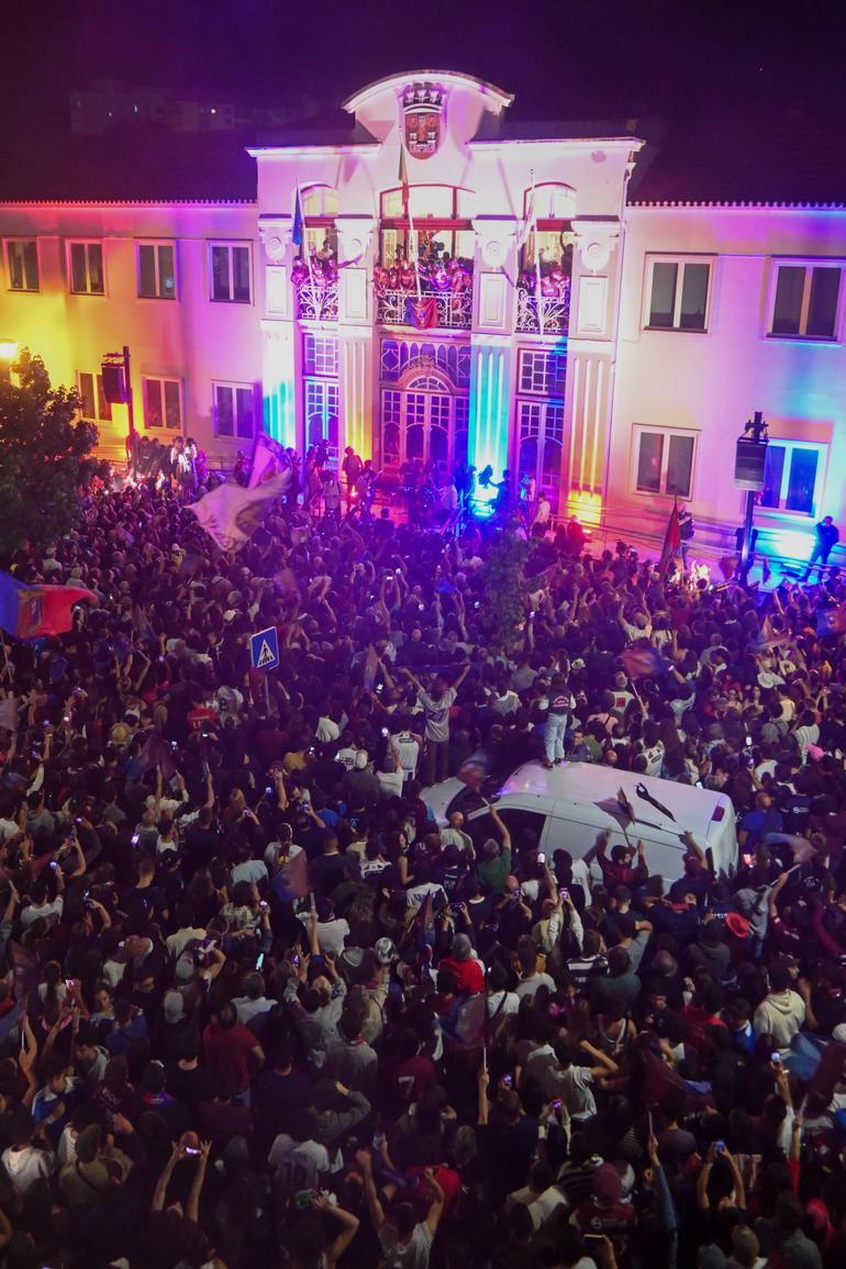 Torreense recebido em festa após a conquista da Taça de Portugal (Foto: CARLOS BARROSO/LUSA)