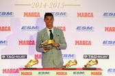 Cristiano Ronaldo é o segundo jogador que mais vezes ganhou a Bota de Ouro. Ganhou em 2007/08, com o Manchester United (31 golos), e em 2010/11 (40), 2013/14 (31) e 2014/15 (48) com o Real Madrid - Foto: A BOLA