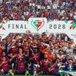 Festa rija do Torreense após a inédita conquista da Taça de Portugal, diante do Sporting — Foto: LUSA