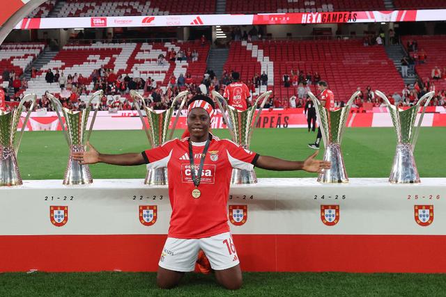Christy Ucheibe chegou à Luz em fevereiro de 2020 e realizou 179 jogos pelas encarnadas. Foto: Benfica