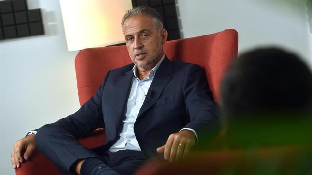 Duarte Gomes entrevistado por Alexandre Pereira, diretor-adjunto de A BOLA. FOTO MIGUEL NUNES