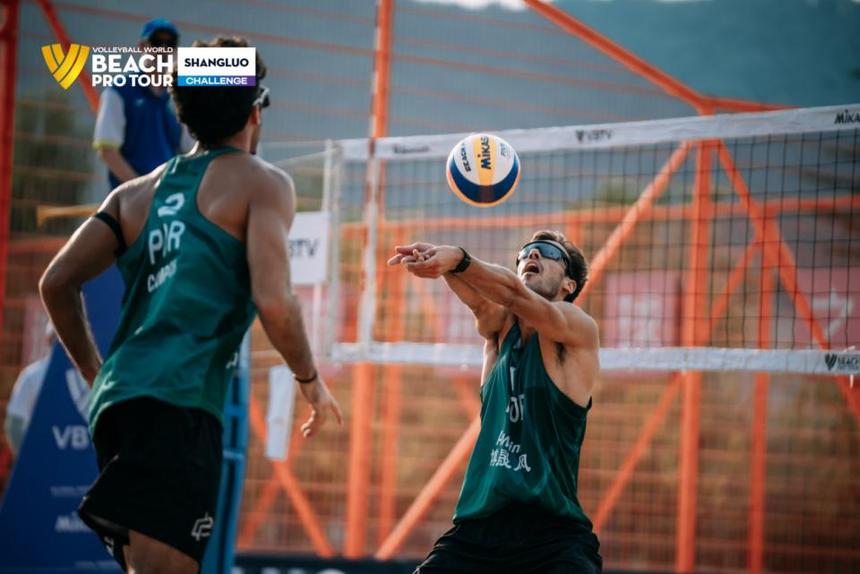 Pedrosa e Campos despediram-se da China em quinto lugar. Foto Volleyball Beach Pro Tour