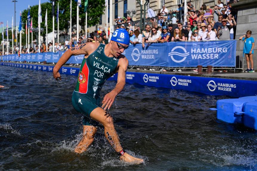Vasco Vilaça voltou a subir ao pódio, deste vez em Londres.
Foto Petko Beier/world Triathlon
