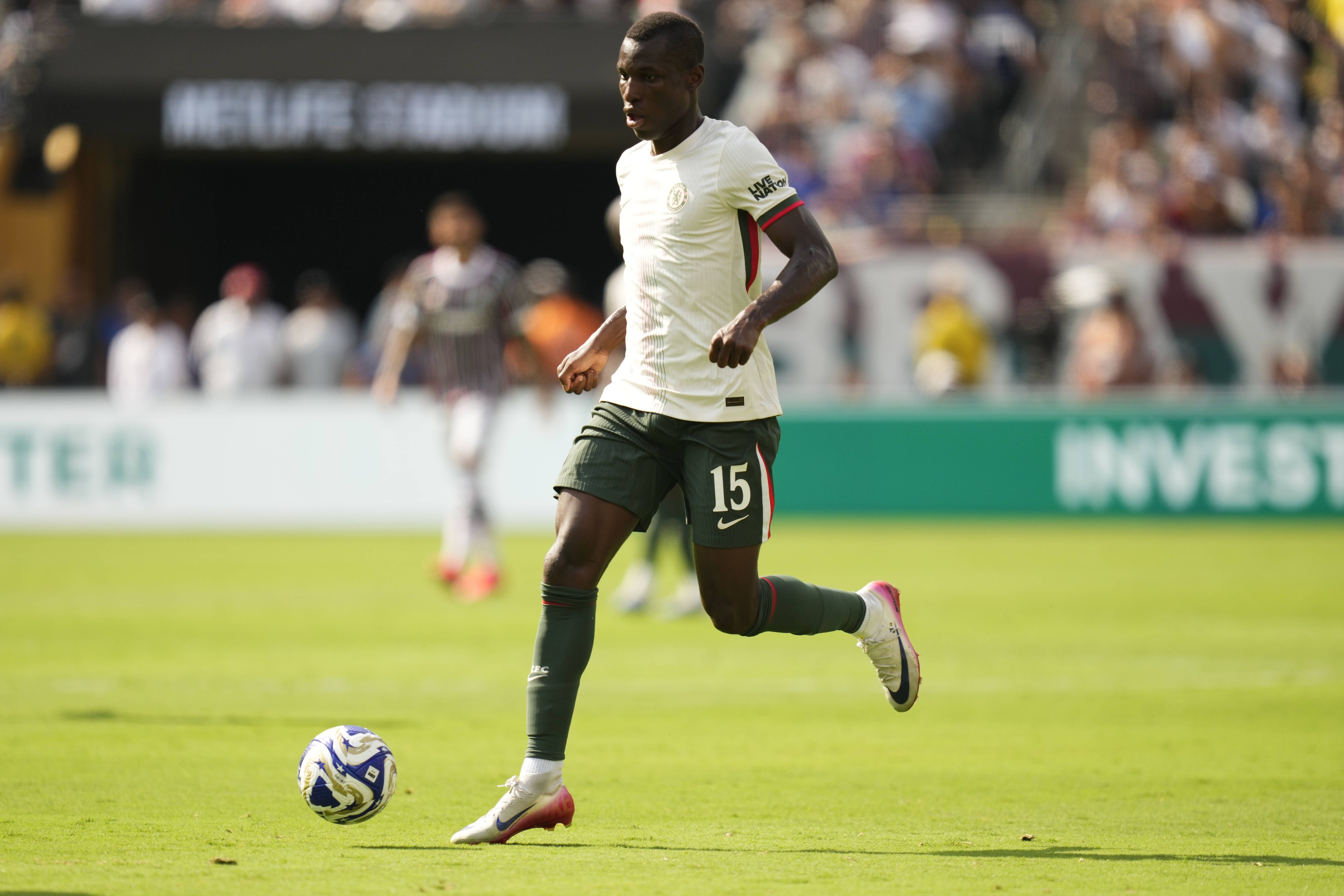 Nicolas Jackson no jogo entre o Chelsea e o Fluminense a contar para o Mundial de Clubes Foto: IMAGO