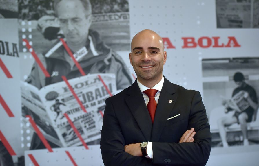 João Diogo Manteigas, candidato à presidência do Benfica — Foto: Miguel Nunes
