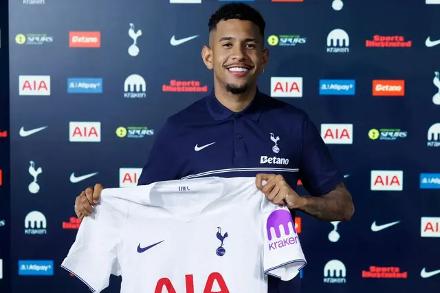 Savinho oficializado como reforço do Tottenham; Manchester City recebeu 87,7 milhões. Foto Tottenham