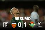 Golo perto do final dá vitória ao Betis em Valência