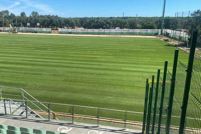 Eis o novo tapete verde do Estádio Aurélio Pereira, em Alcochete