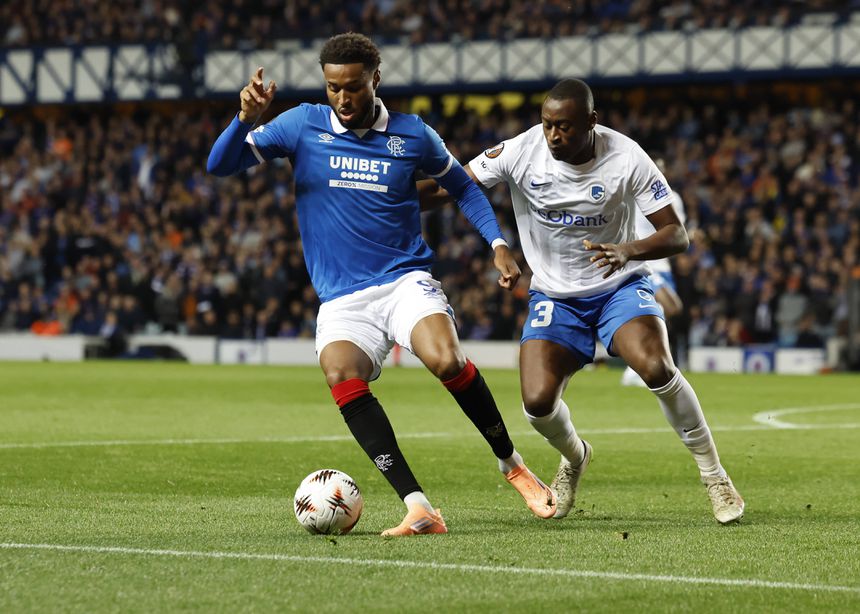 Chermiti em ação pelo Rangers diante do Genk na Liga Europa