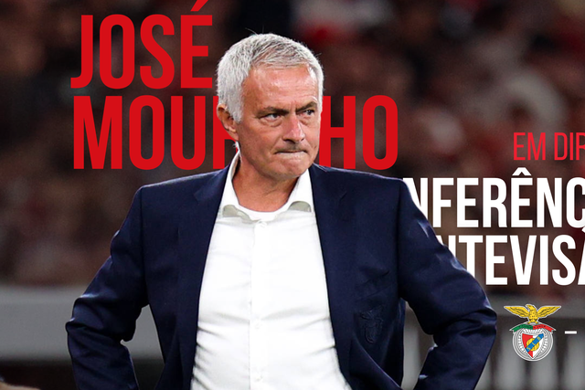 Siga em direto a conferência de imprensa de José Mourinho