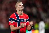 Erling Haaland celebra golo pela Noruega (IMAGO)