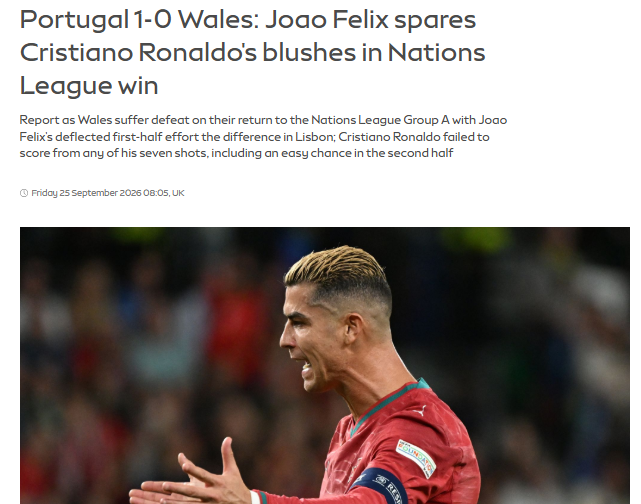 Sky Sports - João Félix evita humilhação de Cristiano Ronaldo na vitória para a Liga das Nações. Noite frustrante para CR7
