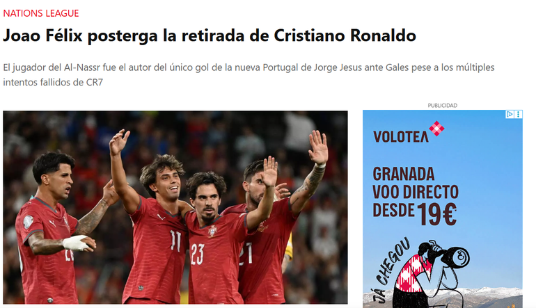 Sport - João Félix adia a retirada de Ronaldo. Jogador do Al Nassr foi o autor do único golo do 'novo' Portugal de Jorge Jesus, apesar das muitas oportunidades falhadas por CR7