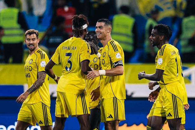 Cristiano Ronaldo sorridente após marcar - Foto: Al Nassr/X