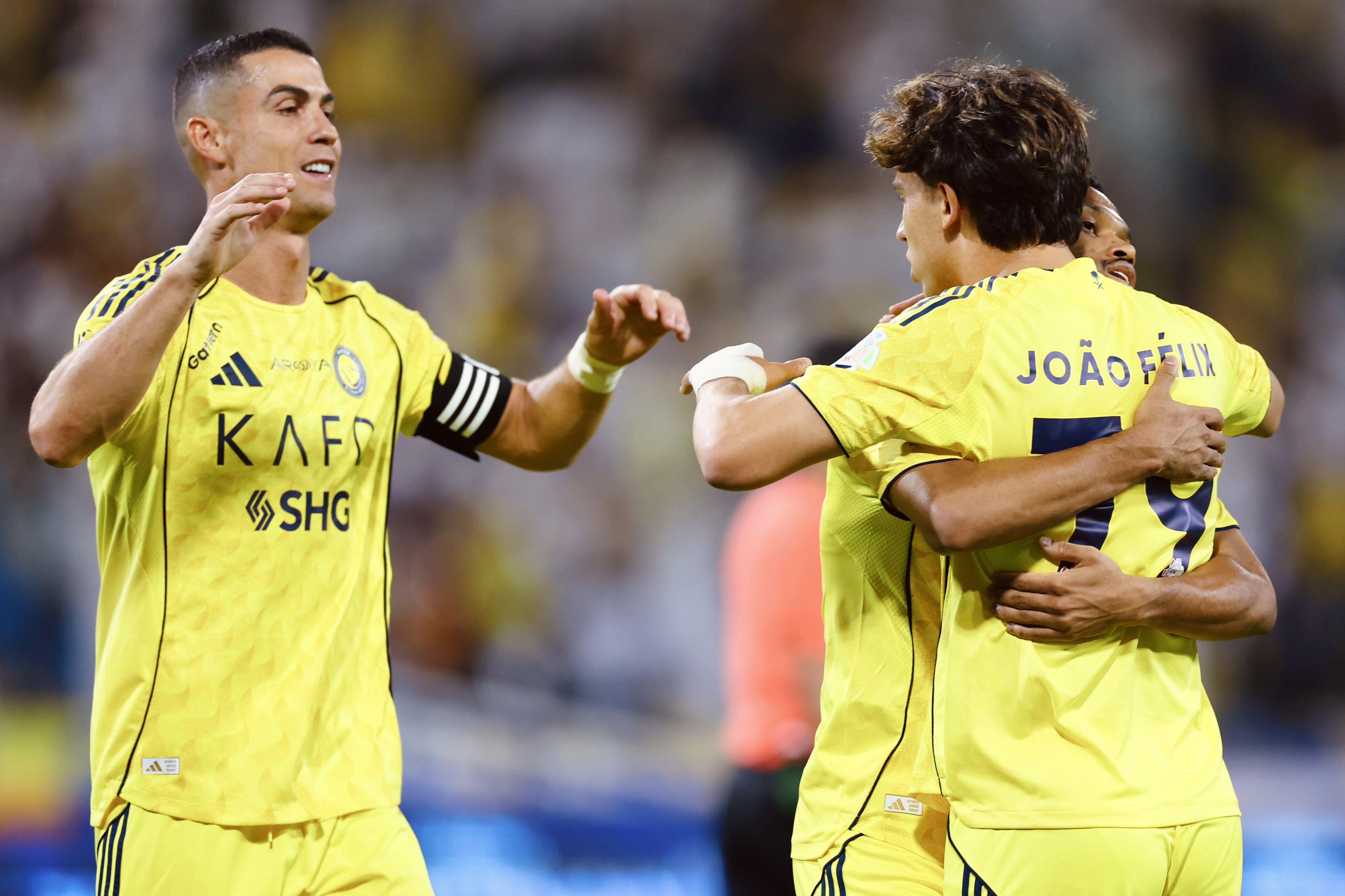 Cristiano Ronaldo a celebrar o golo de João Félix - Foto: Al Nassr