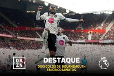 Teatro dos pesadelos! Man. United desaba e sofre dois golos em cinco minutos
