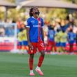 Desilusão natural de Steven Baseya depois de ter sido expulso logo aos 6 minutos do jogo com o Arouca