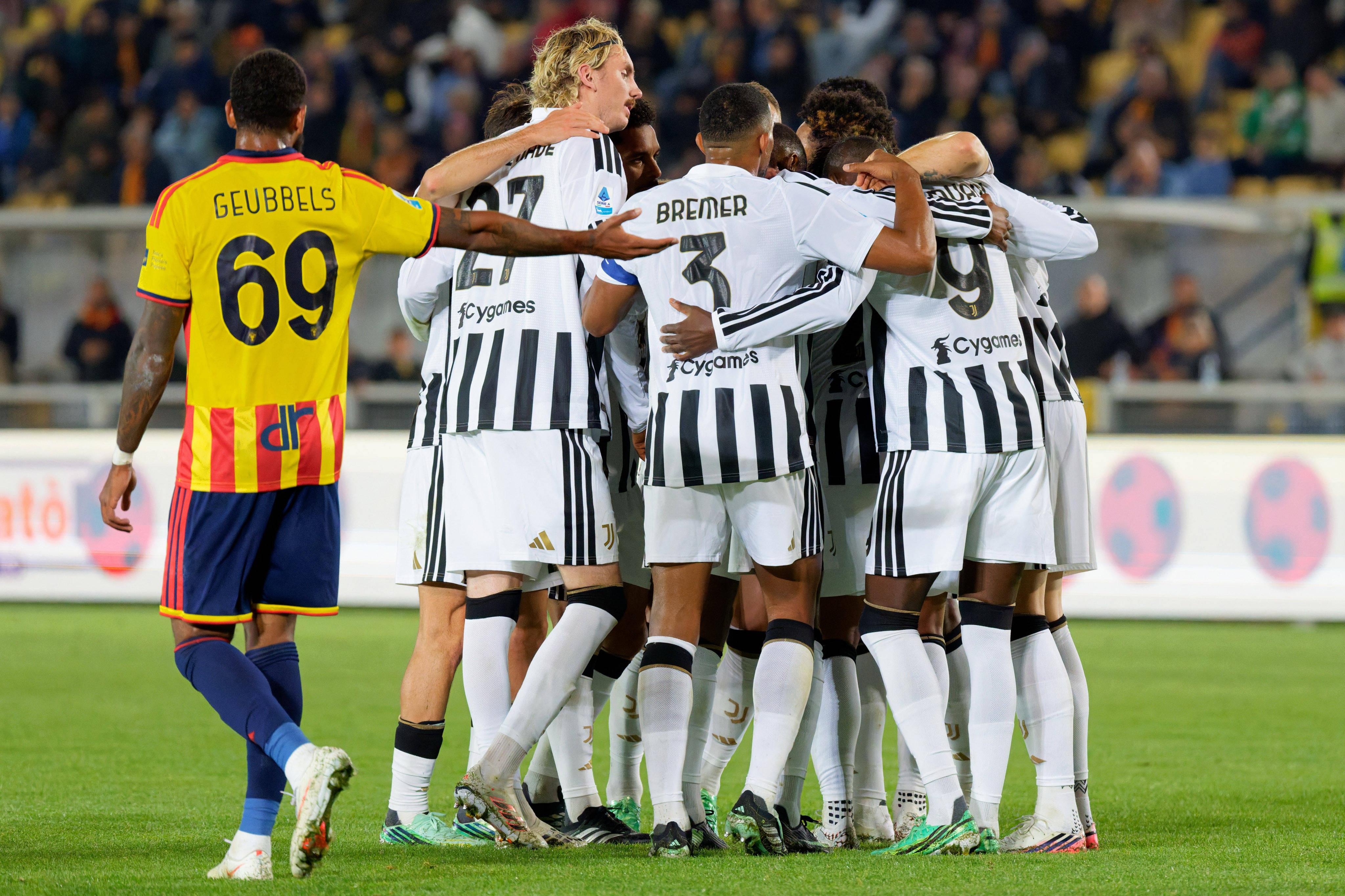 Festejos da Juventus frente ao Lecce