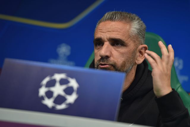 Rui Borges na antevisão do jogo com o Club Brugge - Foto: MIGUEL NUNES