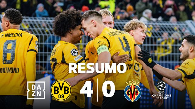 Dois internacionais portugueses na goleada do Dortmund ao Villarreal (resumo)