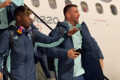 Jogadores do Athletic Bilbao surpreendidos com brincadeira