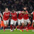 Festejos do Arsenal diante do Crystal Palace