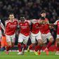 Festejos do Arsenal diante do Crystal Palace