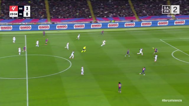 Grande passe de Cubarsí para Fermín fazer o quarto do Barcelona (vídeo)