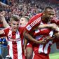 David Carmo a celebrar o primeiro golo do Olympiakos no Clássico