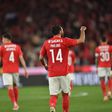 Pavlidis a celebrar o único golo do encontra do Benfica-SC Braga, na Luz