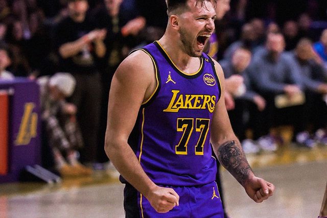 Luka Doncic a celebrar (LA Lakers/X)