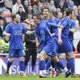Federico Macheda a celebrar um golo pelo Manchester United, com Cristiano Ronaldo