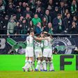 Jogadores do Ferencváros a festejarem o 2-0 ao Ludogorets