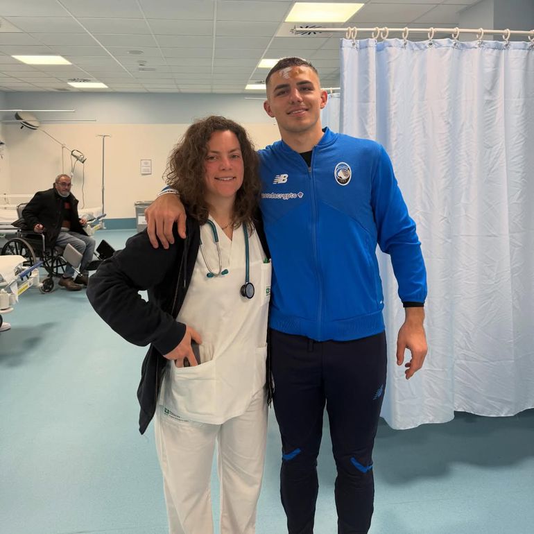 Nikola Krstovic ficou em mau estado depois de atingido por chuteira na testa no Atalanta-Dortmund - Instagram