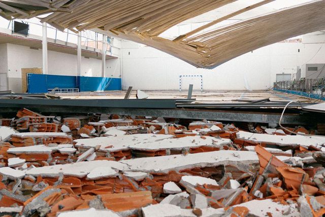 O pavilhão do Amarense ficou completamente destrúido