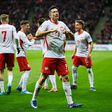 Robert Lewandowski a festejar golo