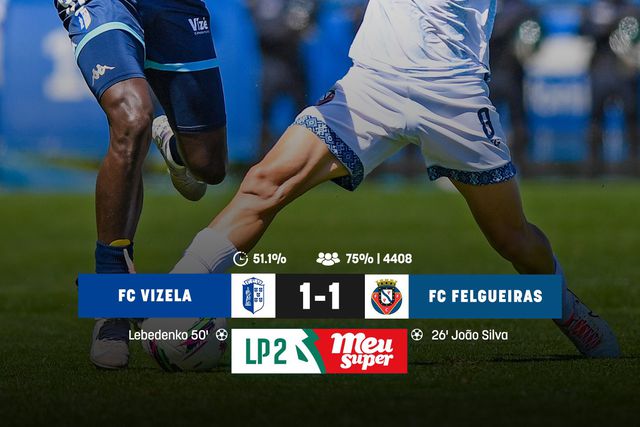 Liga 2: Vizela tropeça, mas mantém o segundo lugar