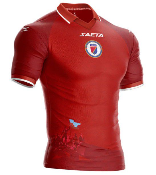 Haiti (Grupo C), terceira camisola. Saeta