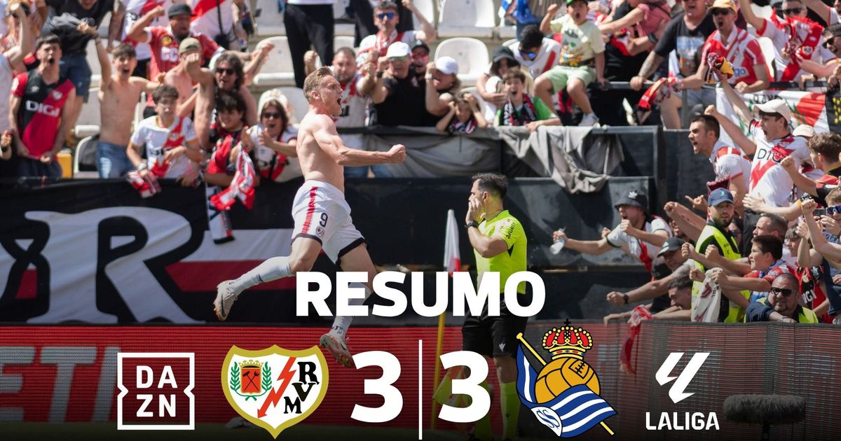 Hino ao futebol! Rayo Vallecano-Real Sociedad foi um dos jogos da época (resumo)