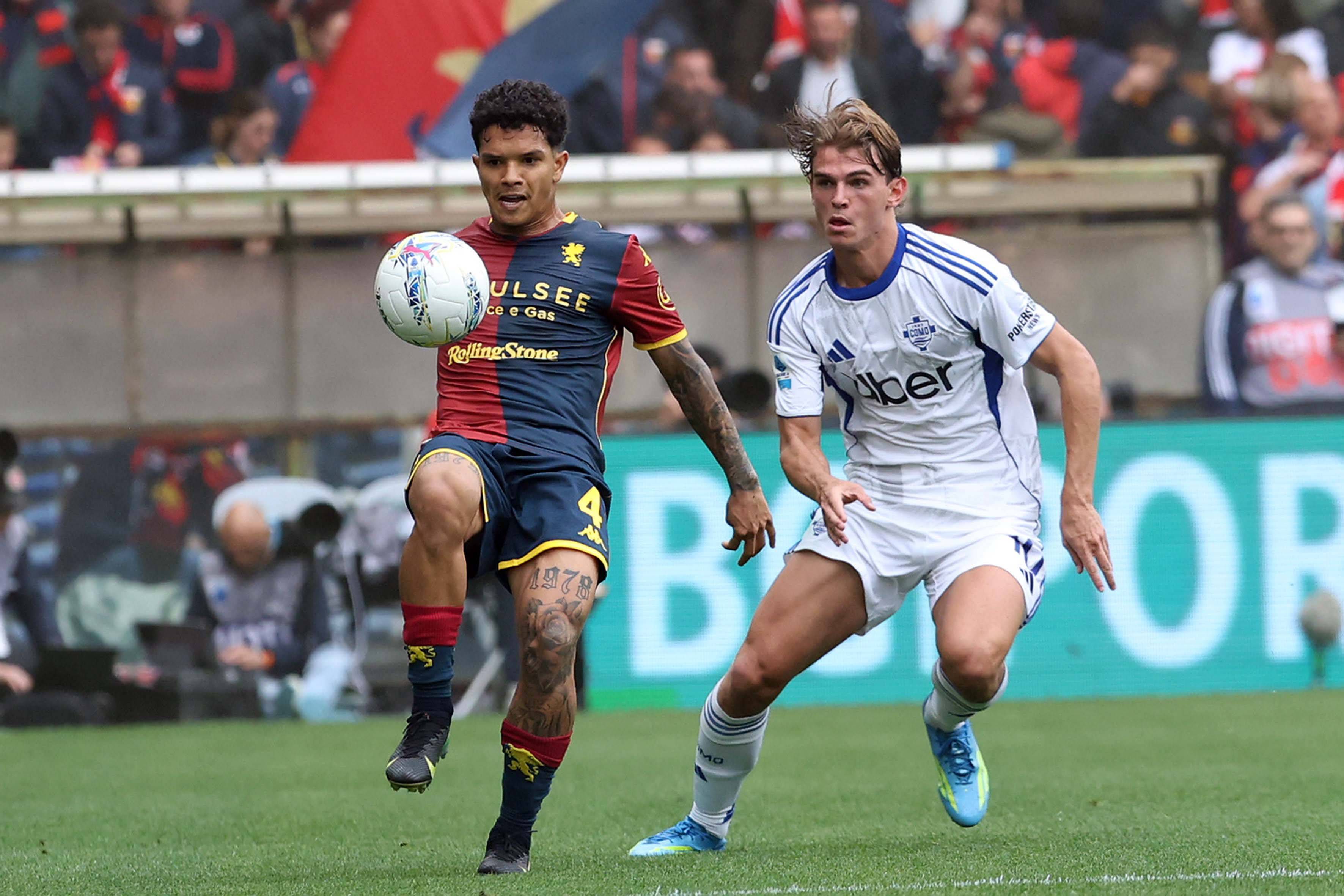 Nico Paz foi titular no Génova-Como, mas saiu ao intervalo