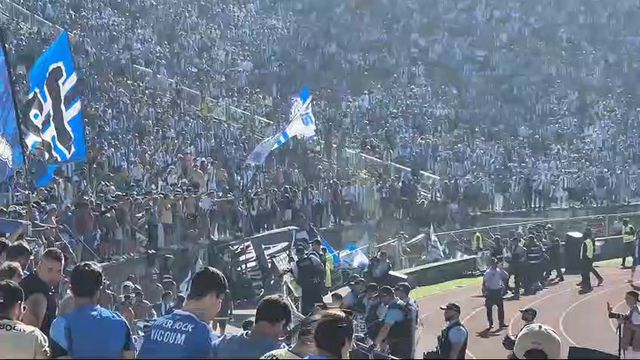 Confusão entre adeptos e polícia depois do golo de Evanilson