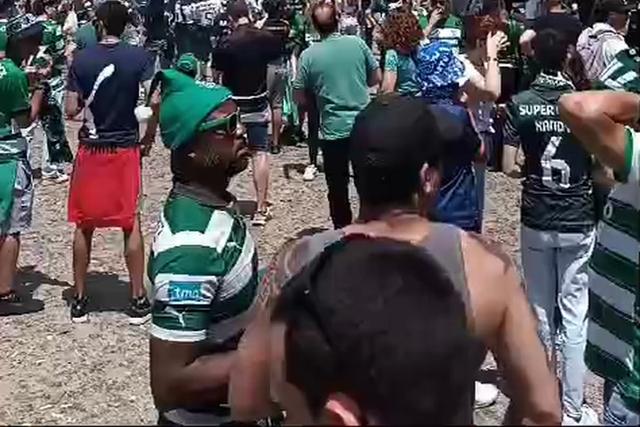Já se faz a festa na 'fan zone' do Sporting