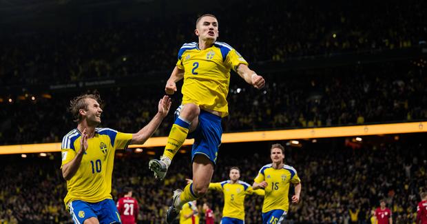 Gustaf Lagerbielke apontou um dos golos da Suécia no triunfo contra a Polónia, garantindo, no 'play-off', a presença na fase final do próximo Mundial