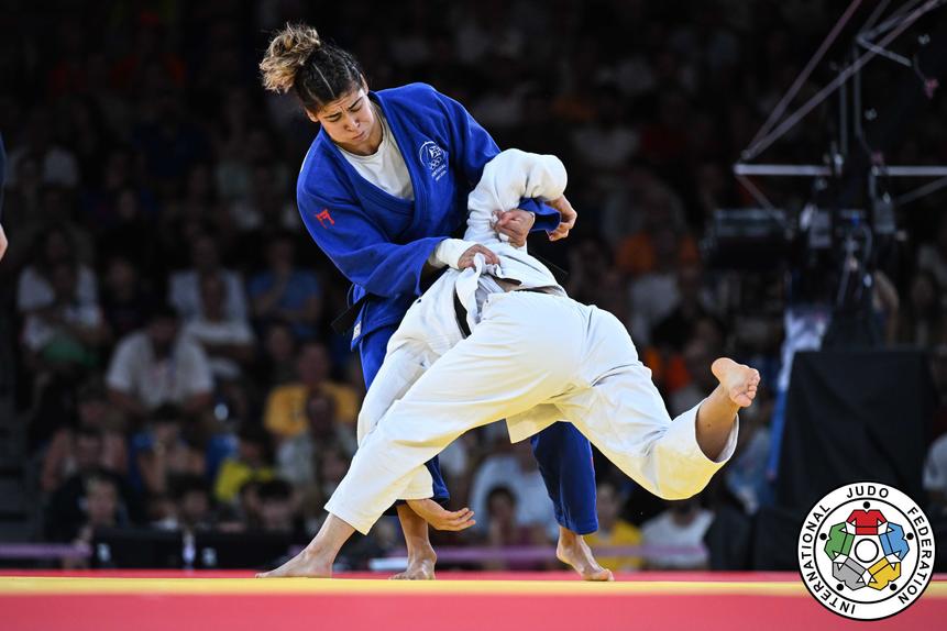 Patrícia Sampaio (judo) nos Jogos Olímpicos de 2024 em Paris. Foto de Kulumbegashvili Tamara