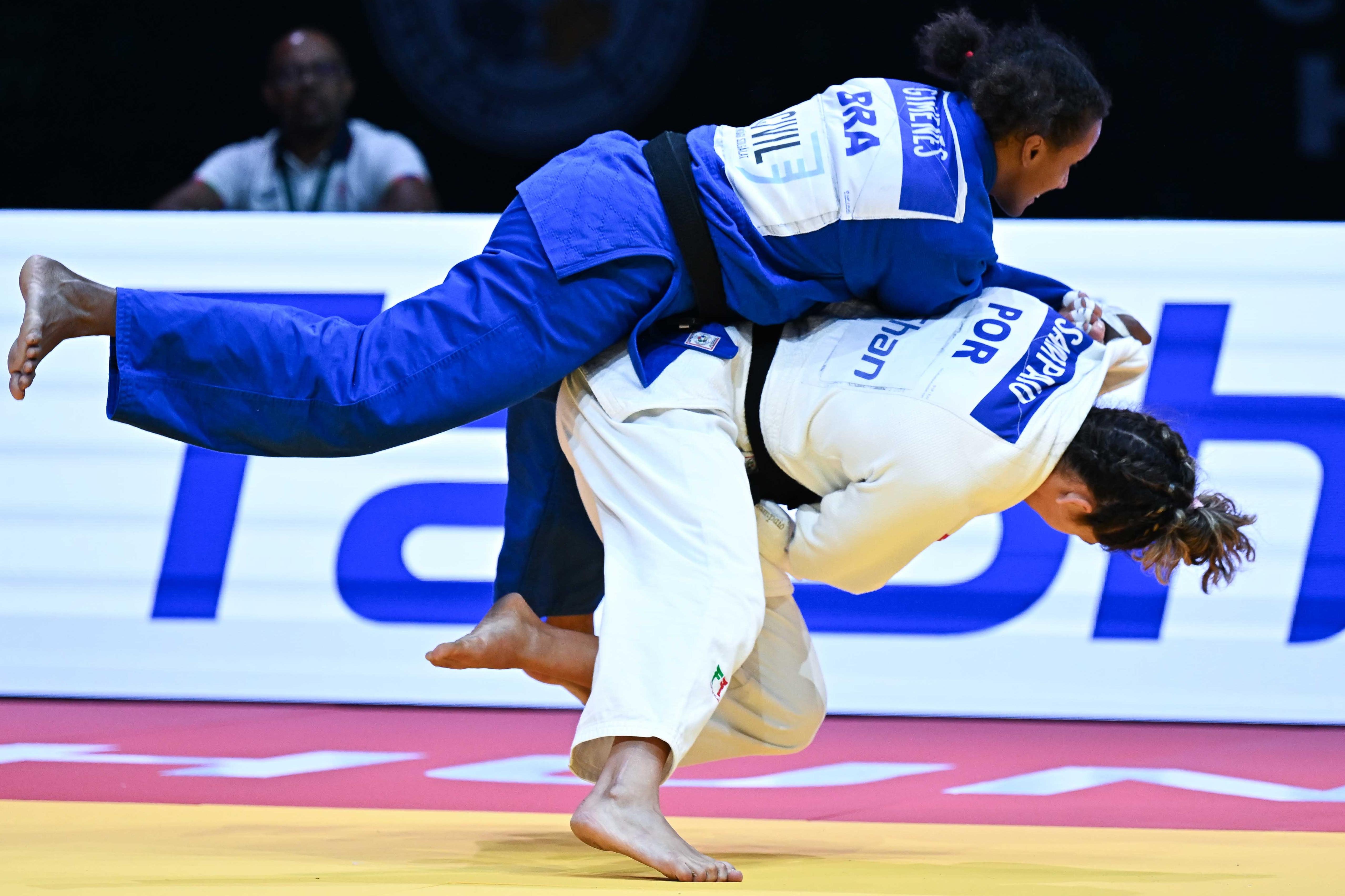 Patrícia Sampaio (judo) nos Mundias de Budapeste de 2025. Foto de Kulumbegashvili Tamara