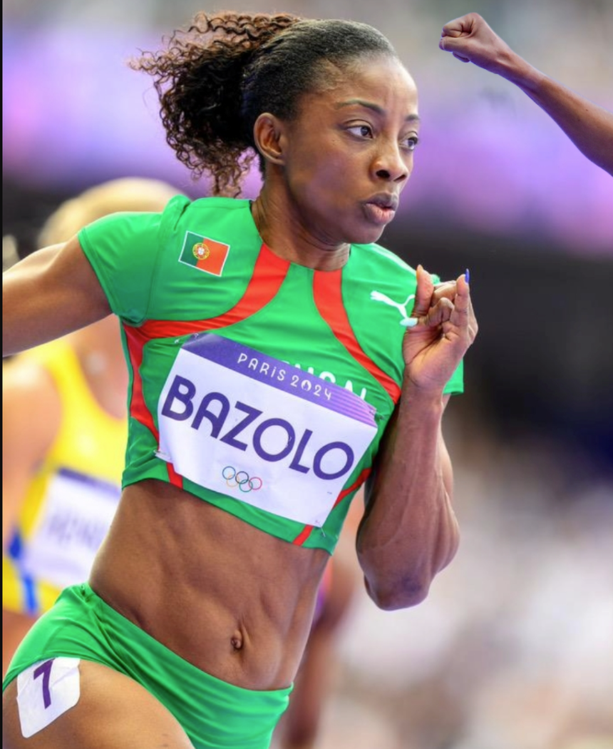 Lorene Bazolo (atletismo) nos Jogos Olímpicos de Paris em 2024. Foto Federação Portuguesa de Atletismo
